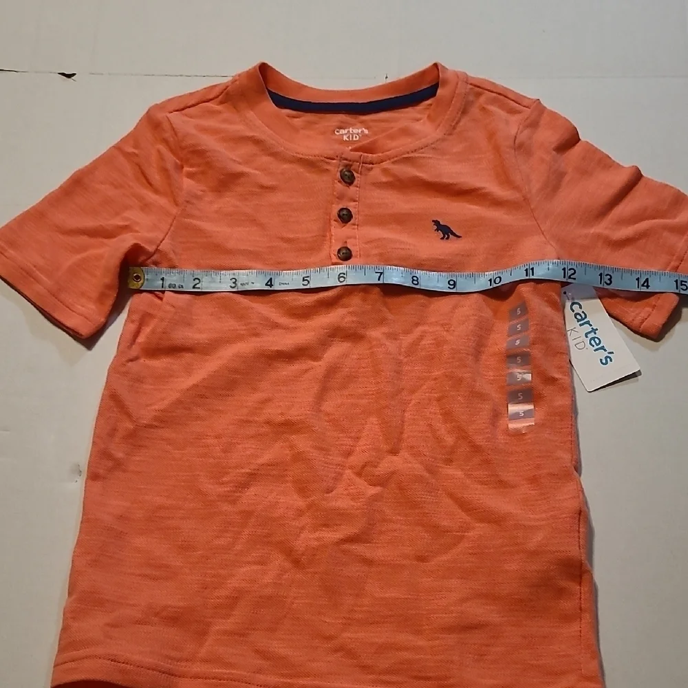 Carters Orange Kids Henley Boys Shirt NWT Size 5